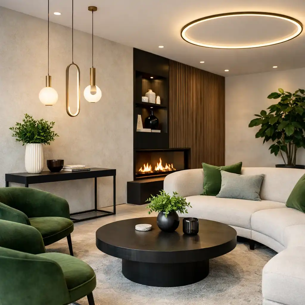 Detail společenského prostoru Bohemia Events s elegantním sezením a ambientním světlem